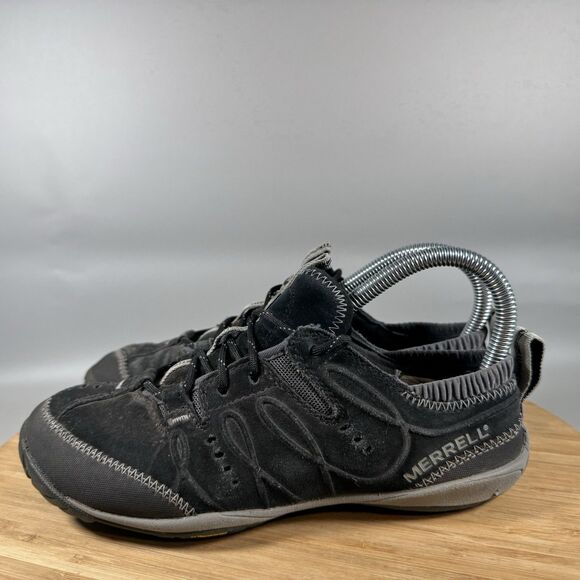 S MERRELL Womens Size 6 Barefoot Contour Glove Running Shoe Sneaker Black J68430 - Picture 3 of 8